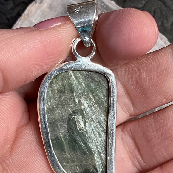 Seraphinite Stone Jewelry Crystal Pendant - Picture 7 of 9
